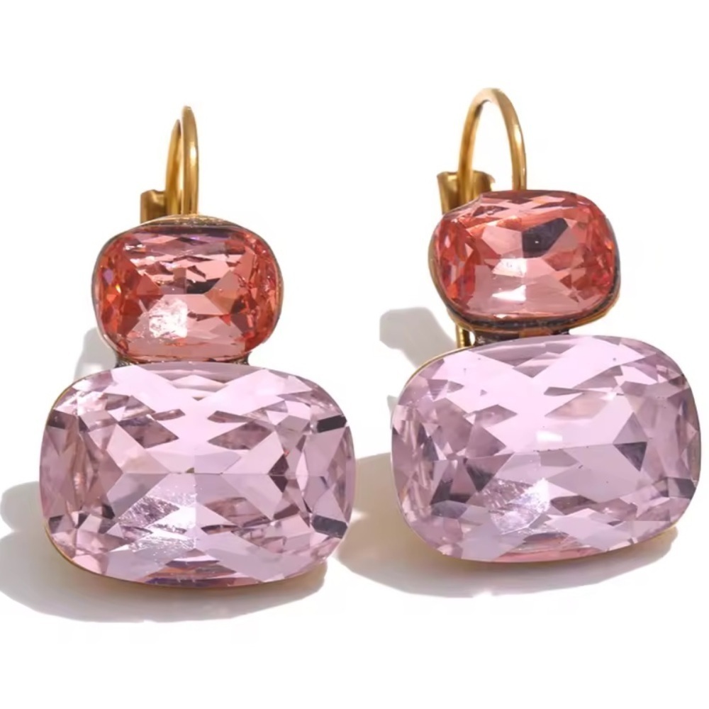 NEW shine pink Hooping Earrings